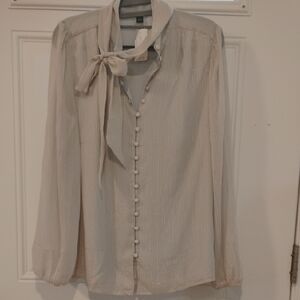 Elegant Cream Button-Up Blouse